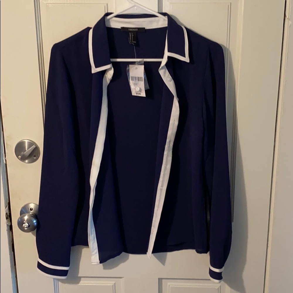 Forever 21 Navy Blue Button Down